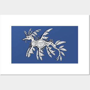 Native Inspired Leafy Sea Dragon Posters and Art